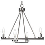 Toltec Lighting - Trinity 4 Light Chandelier Shown, Graphite Finish - Enhance your space with the Trinity 4-Light Chandelier. Installing this chandelier is a breeze - simply connect it to a 120 volt power supply. Set the perfect ambiance with dimmable lighting (dimmer not included). The chandelier is energy-efficient and LED compatible, providing convenience and energy savings. It's versatile and suitable for everyday use, compatible with candelabra base bulbs. Maintenance is a minimal with a damp cloth, as no chemicals are required. The chandelier's streamlined hardwired design adds a touch of elegance to any room. The durable glass shades ensure even light diffusion, creating a captivating atmosphere. Choose from multiple finish and color variations to find the perfect match for your decor.