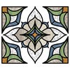 Blue Alden Stained Glass Decal Set of 2