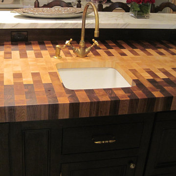Scarsdale, NY - Traditional - Interlocked Walnut Maple White Oak Butcher Block