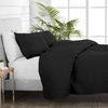 Bare Home Diamond Stitched Coverlet Set, Black, Full/Queen