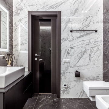 Монохромный интерьер в 2-х комнатной квартире