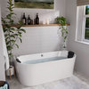 71" L x 31.5" W White Acrylic Center Drain Freestanding Whirlpool Tub