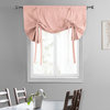 Lullaby Pink Solid Cotton Tie-Up Window Shade Single Panel, 46W x 63L