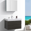 Fresca Valencia 36" Gray Oak Wall Hung Modern Bathroom Vanity