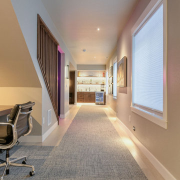 Luxury Basement Remodel | Custom Media Lounge, Wet Bar & Spa Bathroom