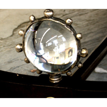 Glass Fabrication - Custom Crystal and Cast Bronze Furniture Detail.