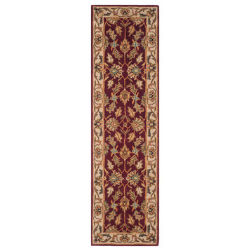 Safavieh Heritage Collection HG628 Rug, Red/Ivory, 2'3" X 14'