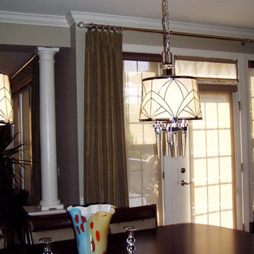 Custom Pinch-Pleated Draperies with Screen Shades