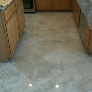 Travertine floor restored to elegance