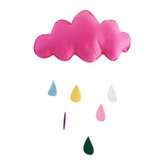 Lovely Room Pendant Ins Wall Decor Rose Red Cloud + 6 Pcs Random Color Raindrops