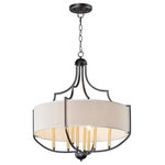 Maxim Lighting - Maxim Lighting 25285WLBZAB Savant - 8 Light Chandelier - Drum shades of White Linen with an off-white linerSavant 8 Light Chand Bronze/Antique Brass *UL Approved: YES Energy Star Qualified: n/a ADA Certified: n/a  *Number of Lights: Lamp: 8-*Wattage:60w E12 Candelabra Base bulb(s) *Bulb Included:No *Bulb Type:E12 Candelabra Base *Finish Type:Bronze/Antique Brass