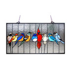 Chloe Lighting Featuring Birds In The Cage Window Panel CH1P543RA25-GPN