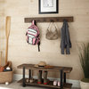 Modesto 48" Metal and Reclaimed Wood Storage Coat Hook, Bench