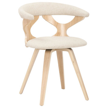 Gardenia Chair, Natural Wood/Cream Fabric