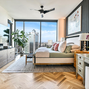 White Oak Herringbone — Principal Bedroom, Buckhead High-Rise Atlanta