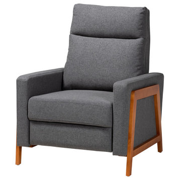 Halstein Mid-Century Modern Upholstered Lounge Chair, Gray