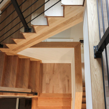 Project #71 | Modern Hickory Staircase with Horizontal Balustrade