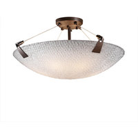 3Form Tapered Clips 27" Semi-Flush, Round Bowl, Bronze, Small Tile, LED