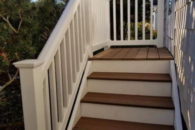 Inspiration for a rustic staircase remodel in Newark