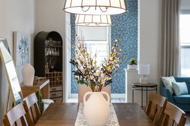 Inspiration for a cottage dining room remodel in Calgary