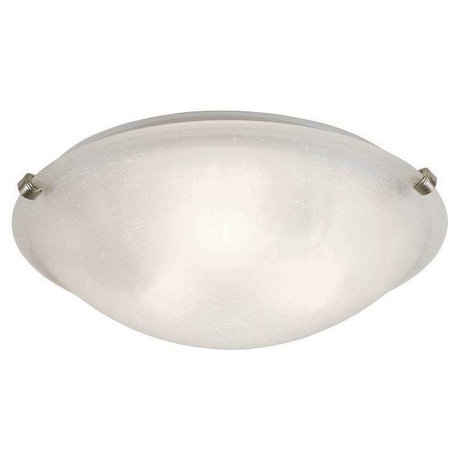 Constellation 3-Light Flushmount, Brushed Nickel With White Linen