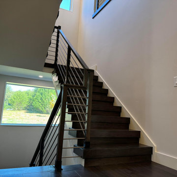 Project #137 | Maple Staircase with Stainless Steel Railing
