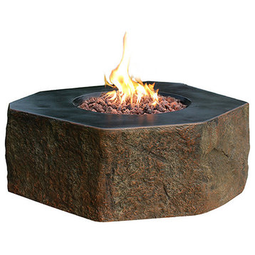 Cast Concrete Columbia Fire Table, Natural Gas
