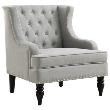 Jewel Wingback Chair, Gray