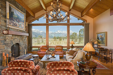 Inspiration for a rustic living room remodel in Other