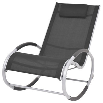Vidaxl Outdoor Rocking Chair Black Textilene