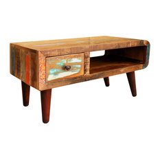 VidaXL Antique-Style Reclaimed Wood Coffee Table
With Curved Edge