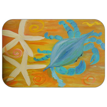 Star Fish Crab Plush Bath Mat, 20"x15"