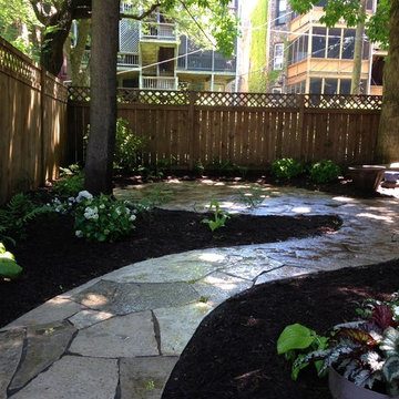 Irregular flagstone patio and walkway in Hyde Park