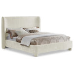Meridian Furniture - Penny Bed, Cream, Queen, Chenille Fabric - Give your bedroom an instant makeover with this cream Penny chenille fabric bed. A fusion of style and comfort, this queen-size bed comes upholstered in rich cream chenille fabric for a charming look and has an extra-high, curved headboard for optimal support while you read or watch TV. A chic and functional addition to your bedroom, this handsome bed is a true showstopper from every angle.