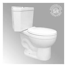 Troyt Corner 2-Pc Round Toilet White WaterSense Dual Flush with Slow Close Seat