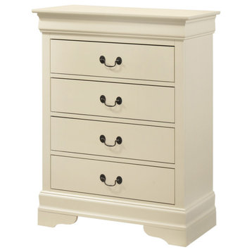 Louis Phillipe Beige 4 Drawer Chest of Drawers, 31, L. X 16, W. X 41, H.