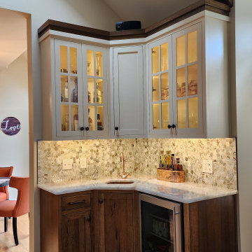 Rustic Hickory, Paint and Glaze with Copper range hood