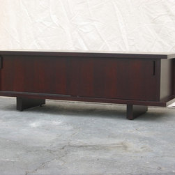 Media Console - Oak Espresso - Entertainment Centers And Tv Stands