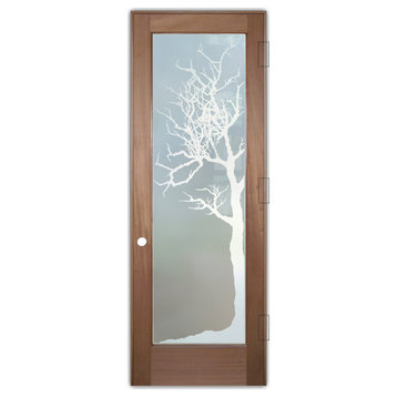 Interior Prehung Door or Interior Slab Door - Winter Tree - Mahogany - 24" x...