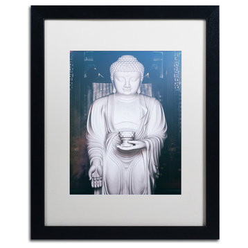 Philippe Hugonnard 'White Buddha' Art, Black Frame, White Matte, 20"x16"