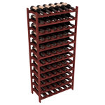 Wine Racks America - 72-Bottle Stackable Wine Rack, Premium Redwood, Cherry Stain - Four kits of wine racks for sale prices less than three of our18 bottle Stackables! This rack gives you the ability to store 6 full cases of wine in one spot. Strong wooden dowels allow you to add more units as you need them. These DIY wine racks are perfect for young collections and expert connoisseurs.