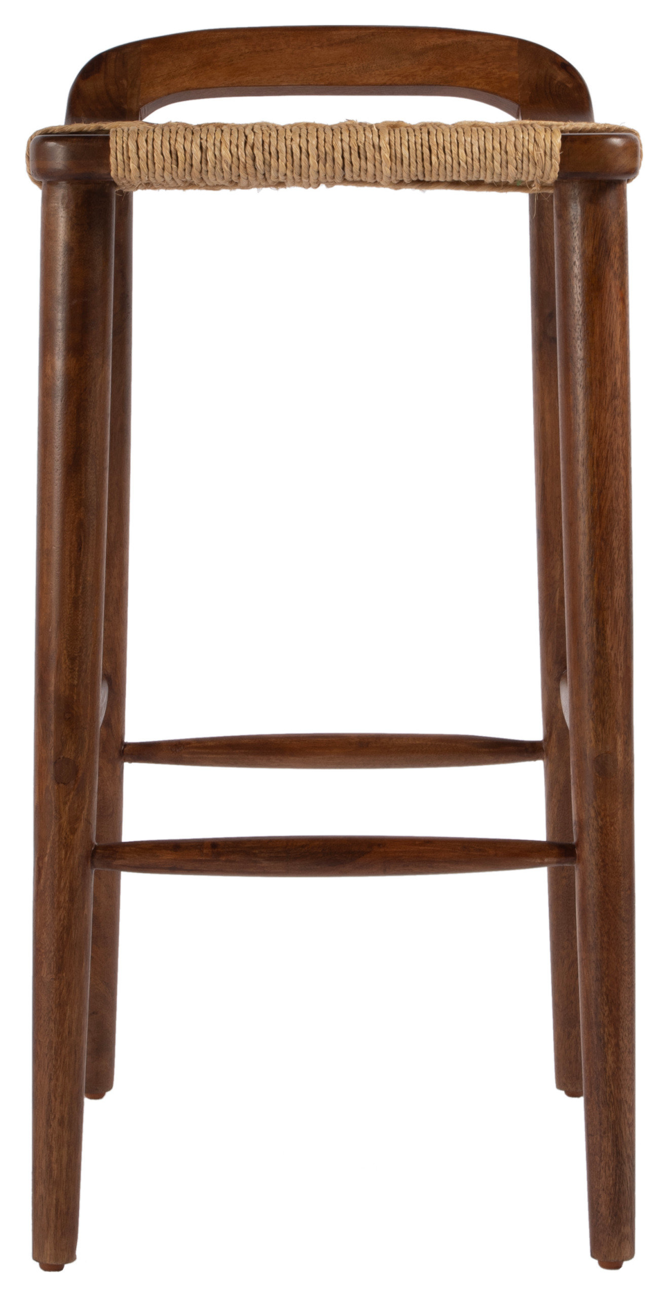 Luna 30 in. Seat Height Wood and Jute Woven Low Back Counter Stool ...