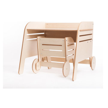 Montessori kids interior: Wheel table & chair set for ergonomic environment
