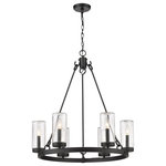 Z-Lite - Z-Lite 589-6BK Marlow 6 Light Outdoor Pendant in Matte Black - The Marlow six-light outdoor pendant flirts with Euro-style castle vibes to add elegance in a covered patio or gazebo space. Indulge in a theatrical motif with a light fixture featuring a matte black finish steel frame nestling clear seedy glass cylinder shades. Ornate, intricate detailing speaks to an effort to raise the attitude of any space.