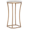 Linon Nolan Metal Capiz Shell Mosaic Accent Table in Gold