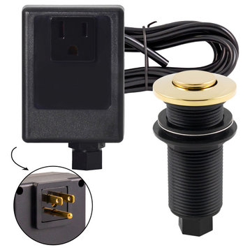 Disposal Air Switch And Single Outlet Control Box In Polished Brass