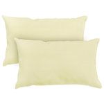 Greendale Home Fashions - Rectangle Outdoor Accent Pillows, Set of 2, Tan - Add a stylish and contemporary accent to your outdoor furniture with this set of two Greendale Home Fashions 19 x 12 inch rectangle accent pillows. Each pillow is overstuffed for added comfort, strength and durability, with a soft polyester fill, made from 100% recycled, post-consumer plastic bottles. The exterior shell is made from a 100% polyester UV-resistant outdoor fabric as well as water, stain, and mildew resistant. A variety of colors and prints are available to enhance your outdoor decor.