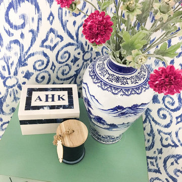 Blue and White Bathroom Renovation