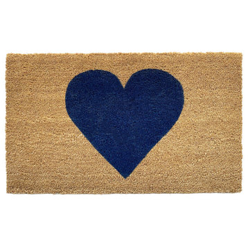 Calloway Mills Dark Blue Heart Doormat, 30x48