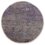 Bareen's Designer Rugs - Modern Abstract Stinnett Grey/Blue Wool Round, 7'10 x 8'0 - Modern contemporary hand knotted rug made with luxurious wool is a refreshing addition to your decor. Mesmerizing Intricacy and delicate design showcases a brilliant assortment of colors with a soothing sheen making this rug a breathtaking addition to any decor. Breathtaking intricate design with mesmerizing Intricacy with pleasing color palette will enumerate another dimension to your decor.